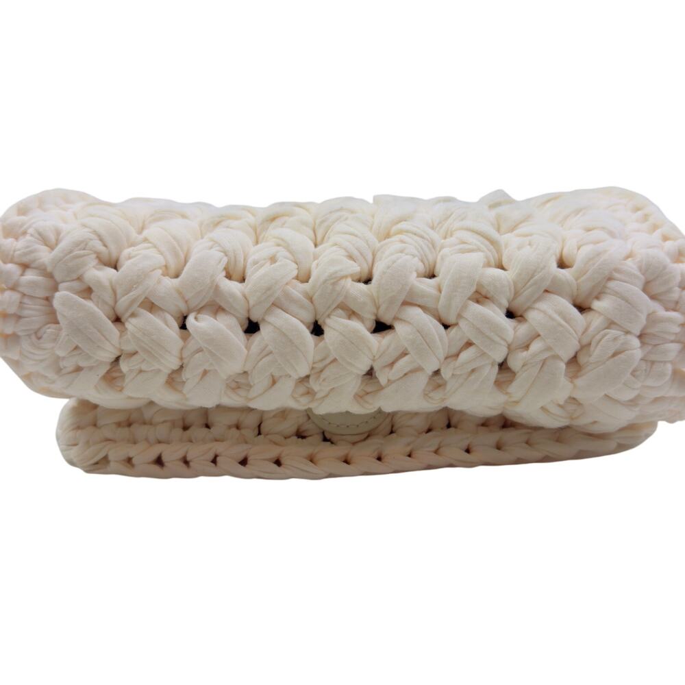 Zara Boho Hippie Earthy Natural Textured Crochet Woven Cream Cross Body Bag - Picture 7 of 11